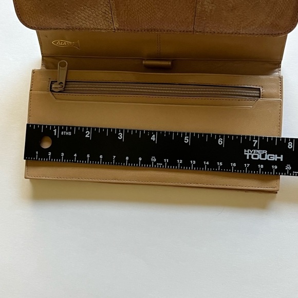 Vintage Wallet Trifold Wallet Genuine Salmon Leather Long Wallet Clutch - Picture 11 of 13